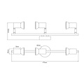 Fantasia Fantasia Rivera balkplafondlamp met 3x GU10 5W dimbare LED, chroom, aluminium, IP44, 475x120mm