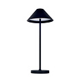 Fantasia Fantasia Amuse lampe de table LED rechargeable en acier noir et plexi – 3W, 320 lumens, 3000K, IP54, classe énergétique F