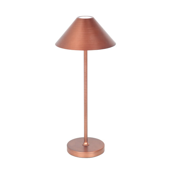 Fantasia Fantasia Qute wiederaufladbare LED Tischleuchte in Kupfer, 3W LED 320 Lumen, 3000K warmweiß, IP54, Ø150 x H322mm