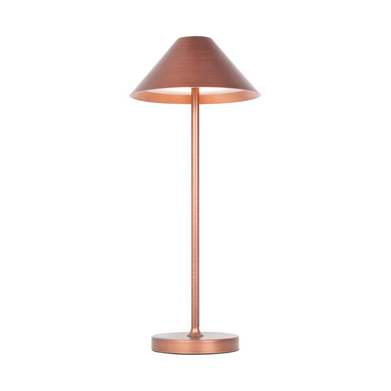 Fantasia Fantasia Qute lámpara de mesa LED recargable en cobre, 3W LED 320 lúmenes, 3000K blanco cálido, IP54, Ø150 x H322mm