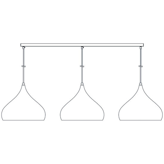 Fantasia Fantasia surface-mounted base for 3 pendant lights, white steel, 150 x 6 cm, IP20