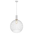 Fantasia Oonah Hängelampe, runde Form in Weiß und Gold, Metall, E27-Fassung, Ø350 x H440 mm, IP20, 3 m Kabel