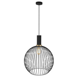 Fantasia Oonah hanglamp zwart/goud metaal E27 Ø35 cm