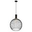 Fantasia Oonah dimmable pendant lamp in steel, black/gold, Ø35 x H44 cm, E27 socket, IP20, with 3 m fabric cable