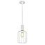 Fantasia Fantasia Noah lampara colgante pequena con casquillo E27, blanco y oro, diametro 160 mm, altura 320 mm, cable de 3 m en tela blanca
