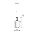 Fantasia Fantasia Noah pendant lamp in black with gold, diameter 160 mm, height 320 mm, E27 fitting, 3 metre fabric cable, IP20