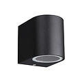 Fantasia Fantasia Filip round outdoor wall light in black aluminium, 81mm, IP54, GU10 socket (bulb excl.), max. 35W
