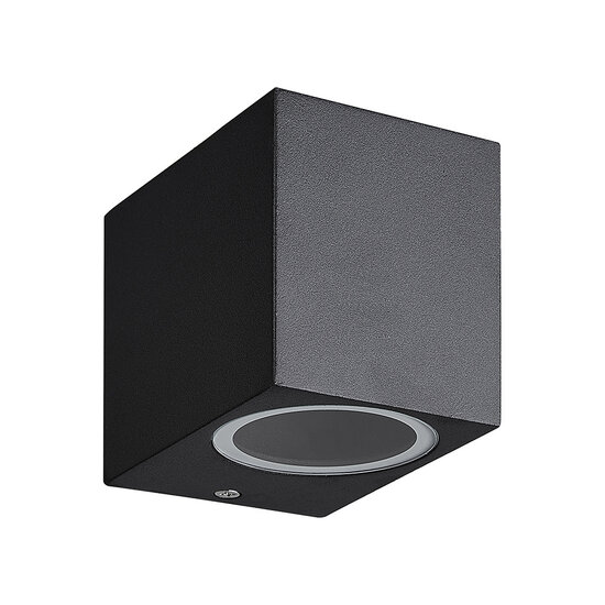 Fantasia Fantasia Filip aplique de pared cuadrado, aluminio negro, IP54, GU10 (bombilla excl.), máx. 35W, 70x80x95mm