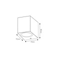 Fantasia Fantasia Filip quadratische Wandleuchte, schwarzes Aluminium, IP54, GU10 (Lampe exkl.), max. 35W, 70x80x95mm