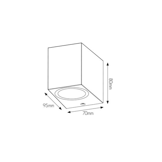 Fantasia Fantasia Filip aplique de pared cuadrado, aluminio negro, IP54, GU10 (bombilla excl.), máx. 35W, 70x80x95mm
