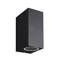 Fantasia Fantasia Flux SQ eckige Außenwandleuchte mit Auf- und Ablicht, 2x GU10-Fassung, schwarz, IP54, 150 x 70 x 95 mm