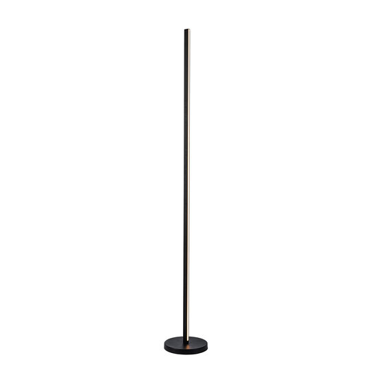 Fantasia Lámpara de pie Fantasia Gigi de aluminio negro, LED regulable 54W, luz blanco cálido 3000K, 180 cm de altura