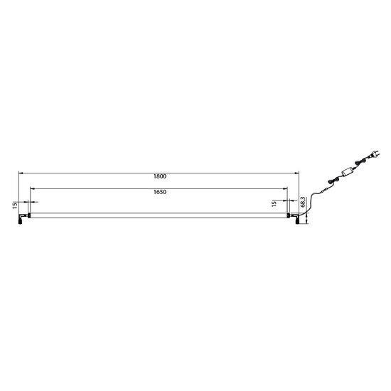 Fantasia Fantasia Gigi, applique murale LED, 180 cm, aluminium blanc, 54W dimmable, lumière blanc chaud 3000K, IP20
