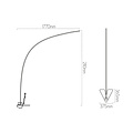 Fantasia Fantasia Vertige lampadaire courbé, aluminium noir, LED 21W 3000K, dimmable, hauteur 211 cm