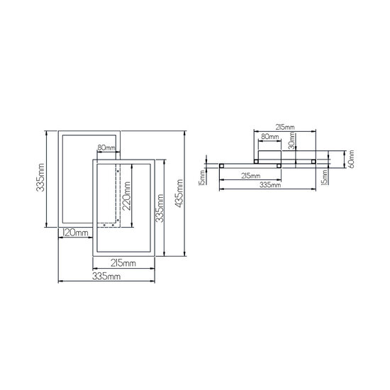 Fantasia Fantasia Nori LED wall and ceiling light, 42W, 3000K warm white, 435x335x60mm, dimmable, IP20, energy class F