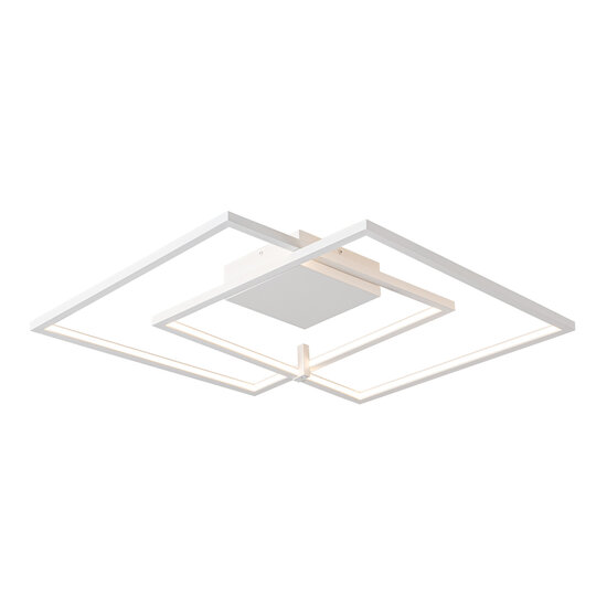 Fantasia Fantasia NORI grote LED wand- en plafondlamp, 56W, 3000K warm wit, dimbaar, 675x615x60 mm, wit aluminium