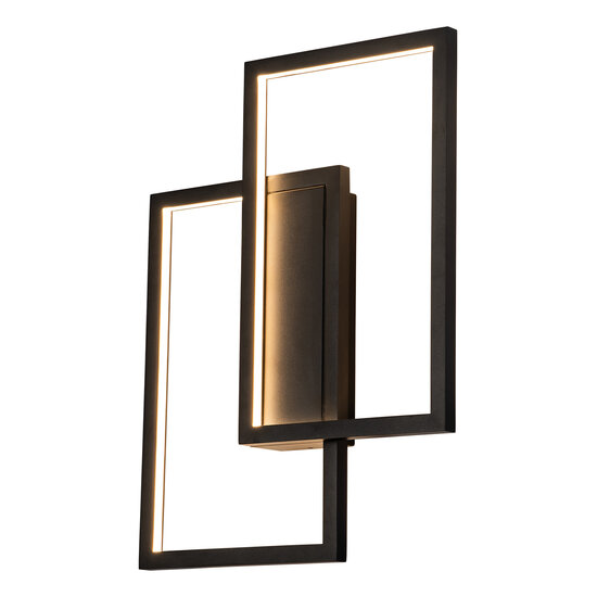 Fantasia Fantasia Nori LED Wand- und Deckenleuchte, 42W 3000K warmweiß, dimmbar, schwarzes Aluminium, 435x335x60 mm