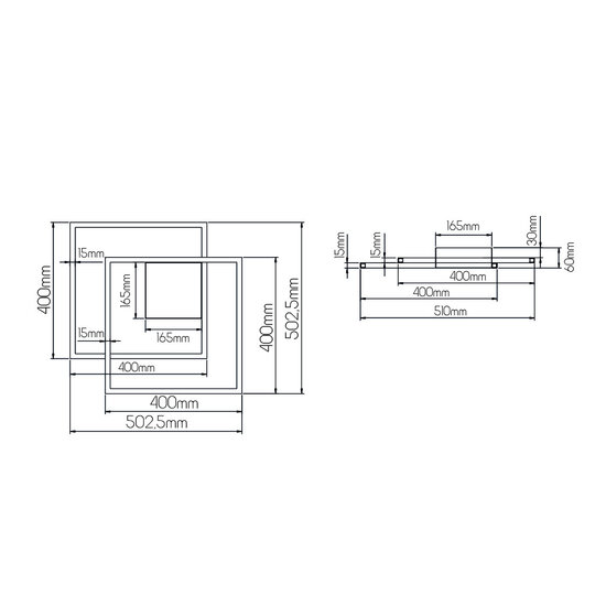 Fantasia Fantasia NORI schwarze LED Wand- und Deckenleuchte, 42W, 3000K warmweiß, dimmbar, 540x480x60 mm