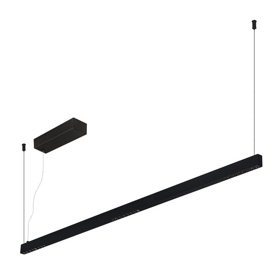 Fantasia Lámpara colgante LED Fantasia Bardot 1200mm, aluminio negro mate, 38W, 3000K blanco cálido, IP20, clase energética F