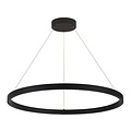 Fantasia Fantasia Baton lámpara colgante LED 52W 3000K redonda Ø800mm, aluminio negro mate, regulable, IP20