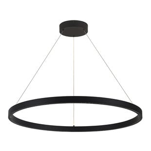 Baton lámpara colgante LED 52W 3000K Ø800mm regulable negro mate