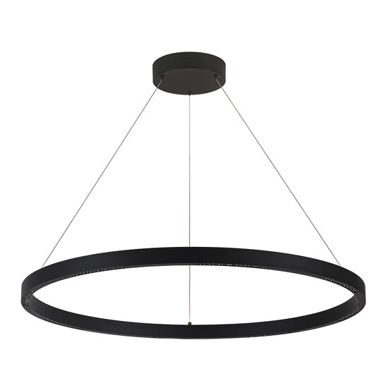 Fantasia Fantasia Baton pendant lamp LED 52W 3000K round Ø800mm, matte black aluminium, dimmable, IP20
