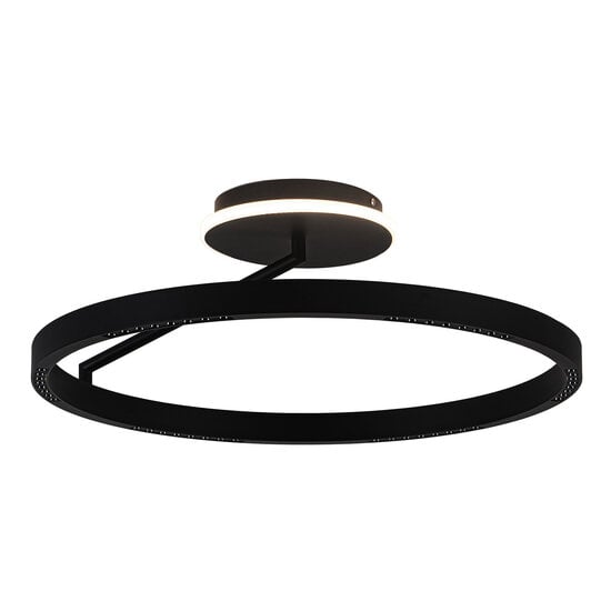 Fantasia Baton runde Deckenleuchte aus mattschwarzem Aluminium, LED integriert 29W (1000 Lumen) 3000K dimmbar, Durchmesser 600 mm, Höhe 185 mm, IP20