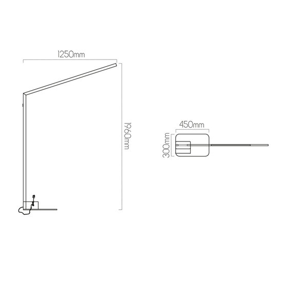 Fantasia Fantasia Bardot Stehleuchte LED 20W 3000K mattschwarz, mit Leselampe, 1250 x 1960 mm