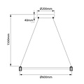 Fantasia Fantasia Trendsy LED hanglamp horizontaal, Ø600mm, 37W dimbaar, 3000K warm wit, zwart/goud aluminium