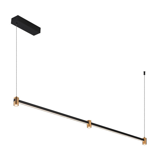 Fantasia Fantasia Magico lámpara colgante LED 20W 3000K negro y oro, ancho 1200 mm, regulable