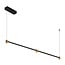 Fantasia Trendsy LED pendel 20W dimbaar, 460 lumen 3000K, zwart en goud aluminium, breedte 1200 mm