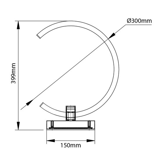 Fantasia Fantasia Magico lampe de table LED 6,8W 3000K noir et doré, diamètre 300 mm, hauteur 339 mm