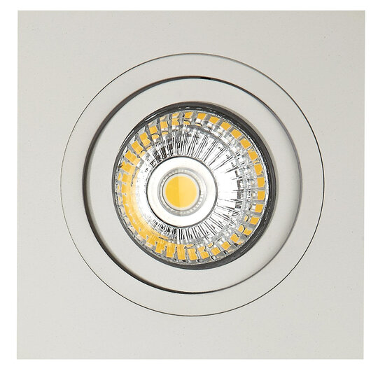 Fantasia Fantasia Zoom I weißer Einbaustrahler mit 1x 5W LED GU10, dimmbar, Leuchtmittel inklusive, 95x95 mm