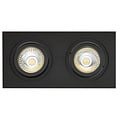 Fantasia Zoom I inbouwspot zwart, 2x 5W LED GU10 dimbaar, 2700K warm wit licht, aluminium, IP20