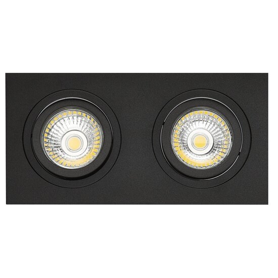 Fantasia Fantasia ZOOM I schwarzer Einbaustrahler, 2x 5W LED GU10 dimmbar, 2700K warmweiß, Aluminium, IP20