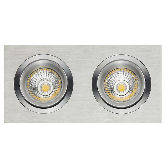 Fantasia Fantasia Zoom II Einbaustrahler aus Aluminium mit 2x GU10 LED 5W, dimmbar, warmweißes Licht (2700K), IP20
