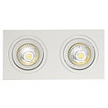 Fantasia Fantasia ZOOM II white recessed spotlight, 2x GU10 5W LED dimmable incl., 2700K warm white, aluminium, 95x190mm, IP20