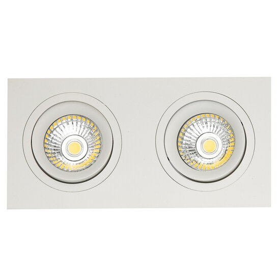 Fantasia Fantasia ZOOM II inbouwspot wit, 2x GU10 5W LED dimbaar incl., 2700K warm wit, aluminium, 95x190mm, IP20
