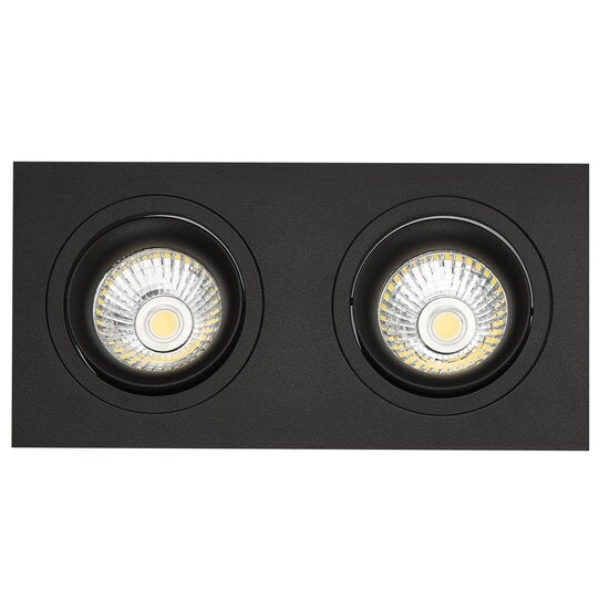 Fantasia Spot encastrable Fantasia ZOOM II noir, 2x 5W GU10 LED incluse, dimmable, 2700K blanc chaud, IP20