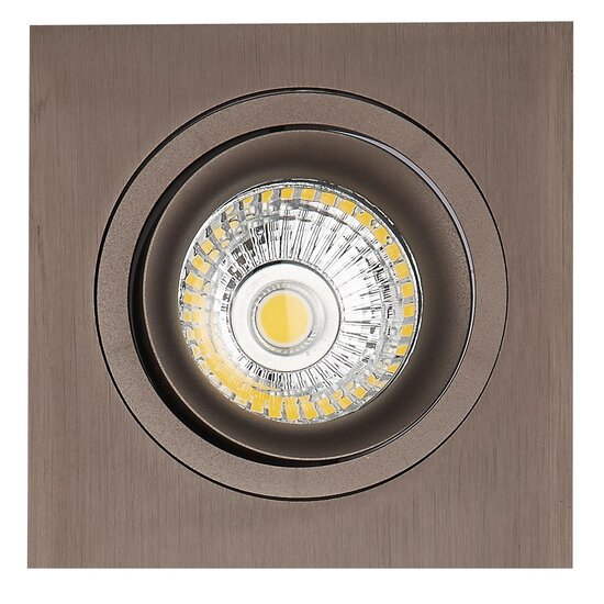 Fantasia Foco empotrable Fantasia Zoom II en bronce, bombilla GU10 5W LED regulable 2700K, IP20, 95x95mm