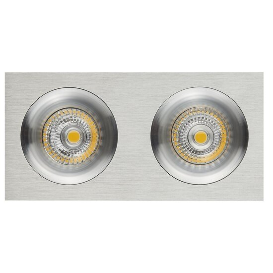 Fantasia Fantasia ZOOM III spot encastrable, aluminium, 2x GU10 5W LED dimmable, 2700K blanc chaud, IP20