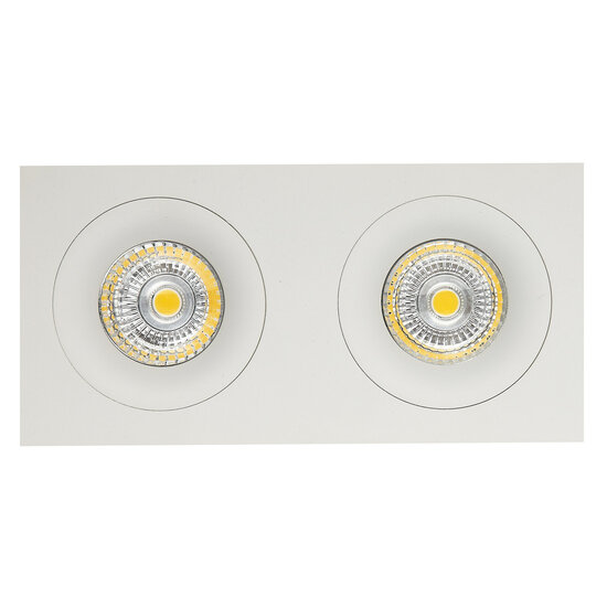 Fantasia Fantasia Mozes III Einbaustrahler aus weißem Aluminium mit 2x GU10-Fassung und dimmbarer 5W-LED