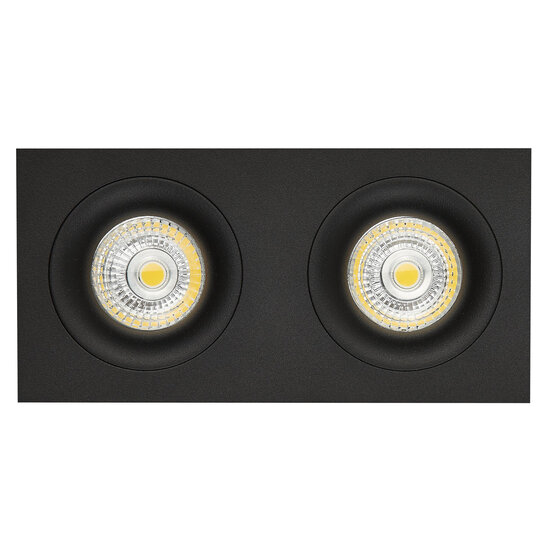 Fantasia Fantasia Mozes III recessed spotlight in black aluminium with 2x GU10 socket and dimmable 5W LED