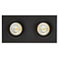 Fantasia Fantasia Mozes III recessed spotlight in black aluminium with 2x GU10 socket and dimmable 5W LED