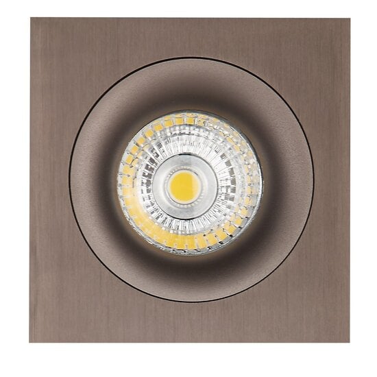 Fantasia Zoom III inbouwspot in brons aluminium, GU10 5W LED 2700K dimbaar incl., 95x95 mm, IP20, 400 lumen