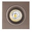 Fantasia Zoom III inbouwspot in brons aluminium, GU10 5W LED 2700K dimbaar incl., 95x95 mm, IP20, 400 lumen
