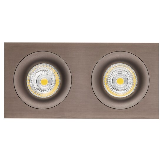 Fantasia Fantasia Mozes III recessed spotlight in bronze aluminium with 2x GU10 socket and dimmable 5W LED