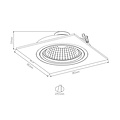 Fantasia Fantasia Barema AR111 quadratischer Einbaustrahler weiß, inkl. AR111 LED 12,4W 2700K, 180x180 mm