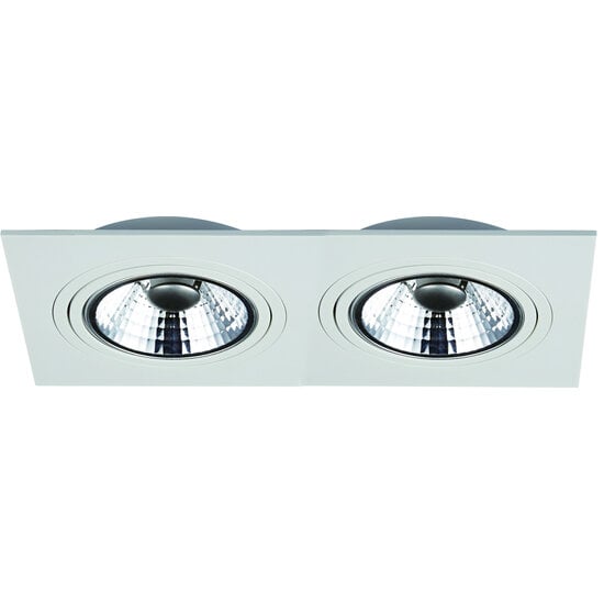 Fantasia Zoom AR111 Einbauspot rechteckig weiß, 2-flammig, inkl. 2x AR111 12,4W 2700K, 180x350mm