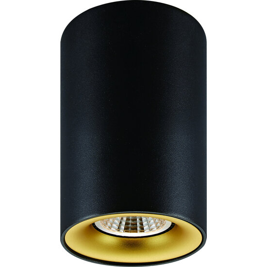 Fantasia Fantasia Zolan plafondspot in zwart en goud, aluminium, hoogte 110 mm, GU10-fitting, dimbaar, LED 5W incl.